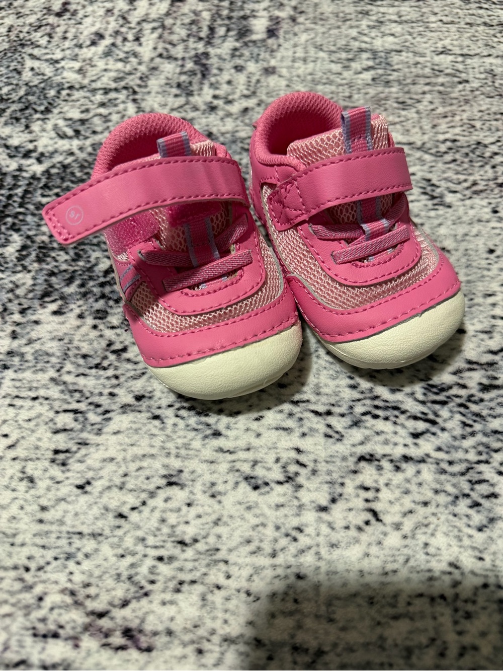 Stride Rite Pink Mesh Velcro Baby Walker Shoes